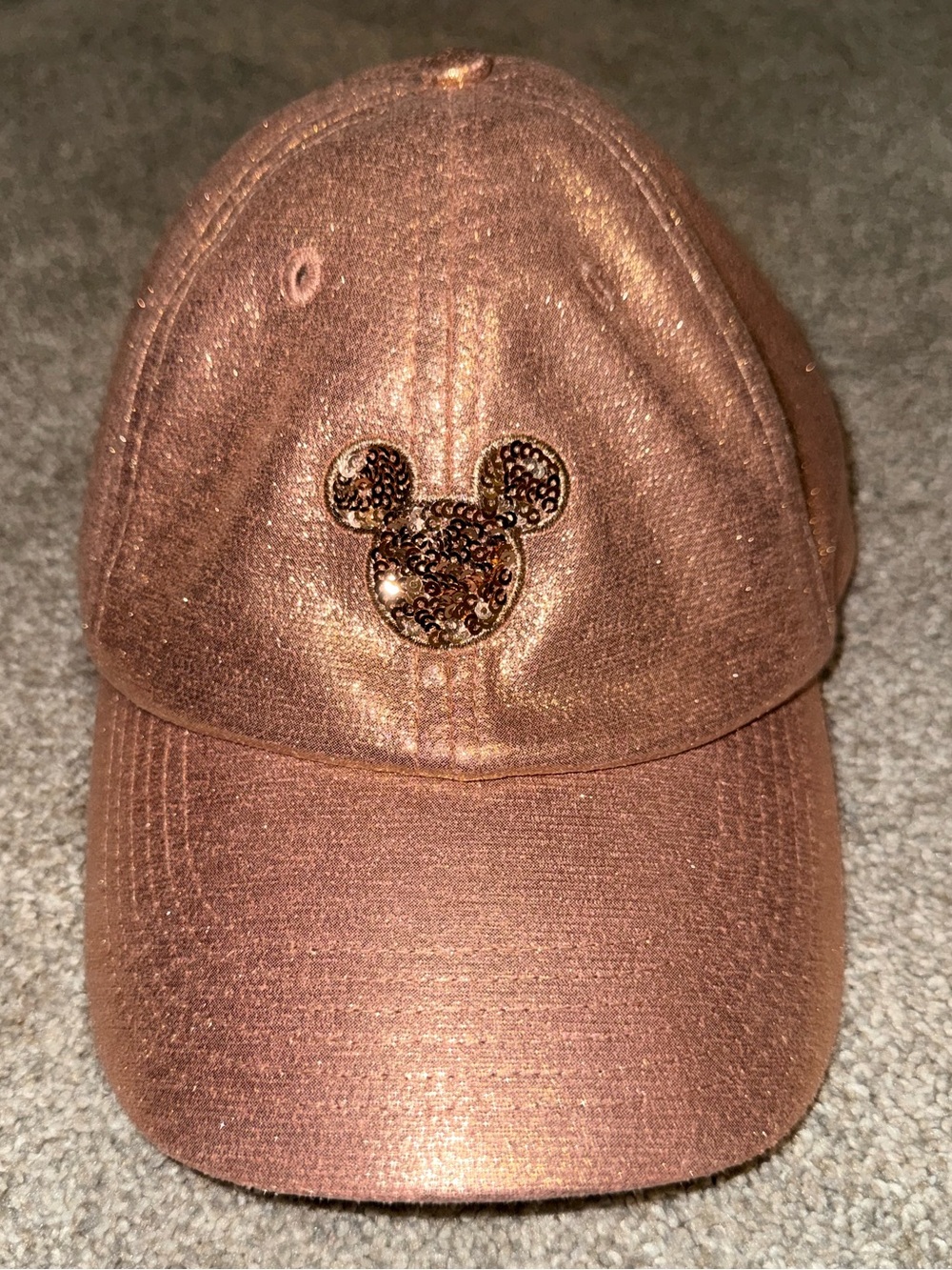 Rose Gold Disney Mickey Mouse baseball cap adult